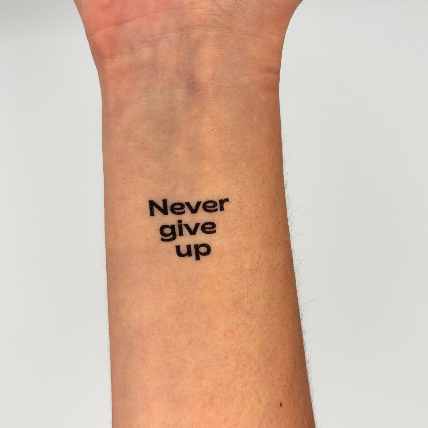 Never Give Up Temporary Tattoo