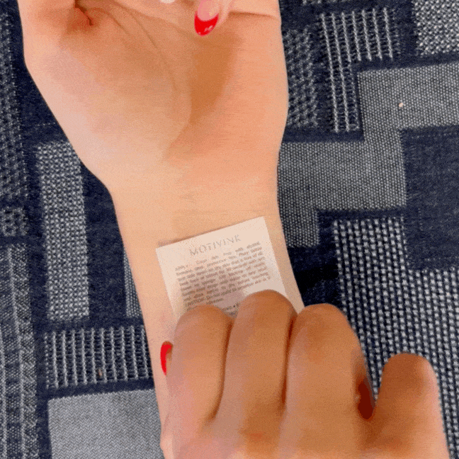 thoughts become things quote tattoo being applied – calming spiritual temporary tattoo for growth and manifestation